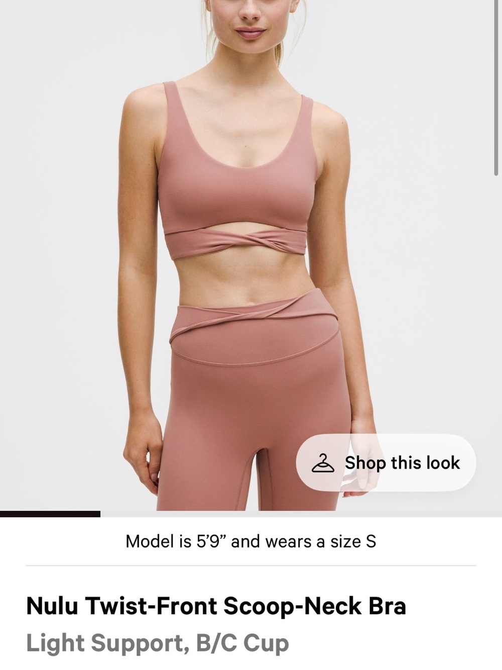 lululemon athletica Twist-Front Scoop Sports Bra - Dusty Rose